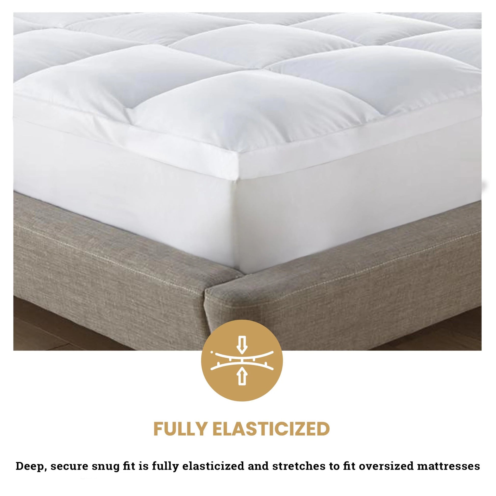 BNM Down Alternative 2 Inch Mattress Topper, King, White