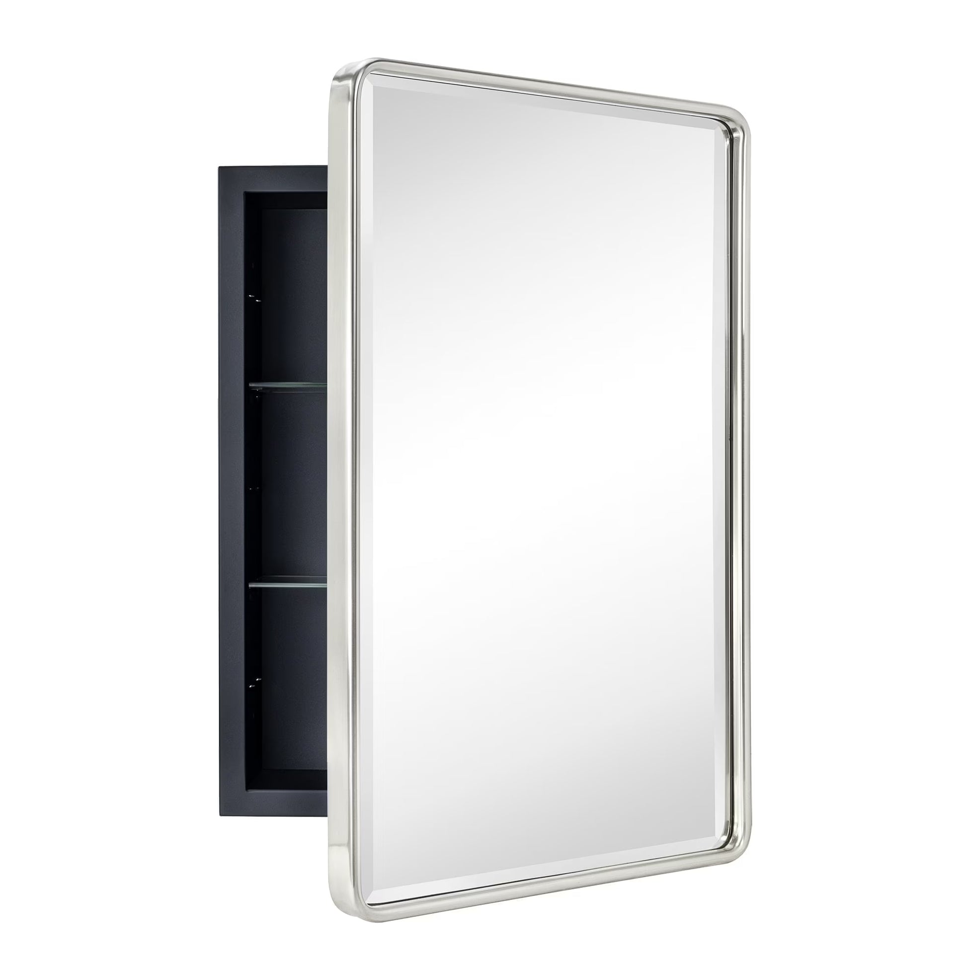 TEHOME Eldee Rectangle Metal Framed Bathroom Medicine Cabinet 16x24 - Black