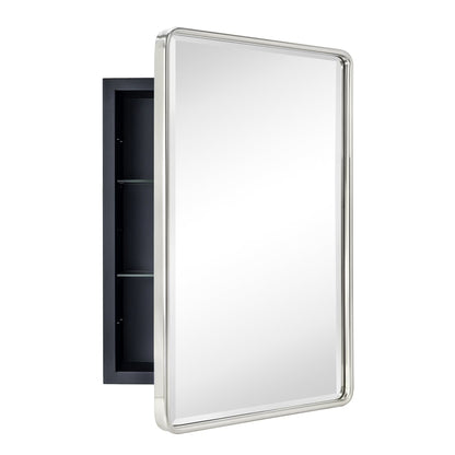TEHOME Eldee Rectangle Metal Framed Bathroom Medicine Cabinet 16x24 - Black