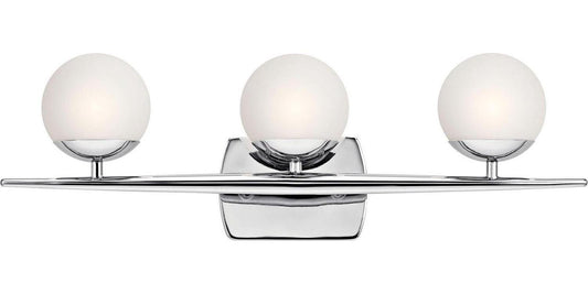 3 Light Bath Vanity In Mid-Century Modern Style-7.75 Inches Tall And 24.5 Inches Wide Kichler Lighting 45582Ch