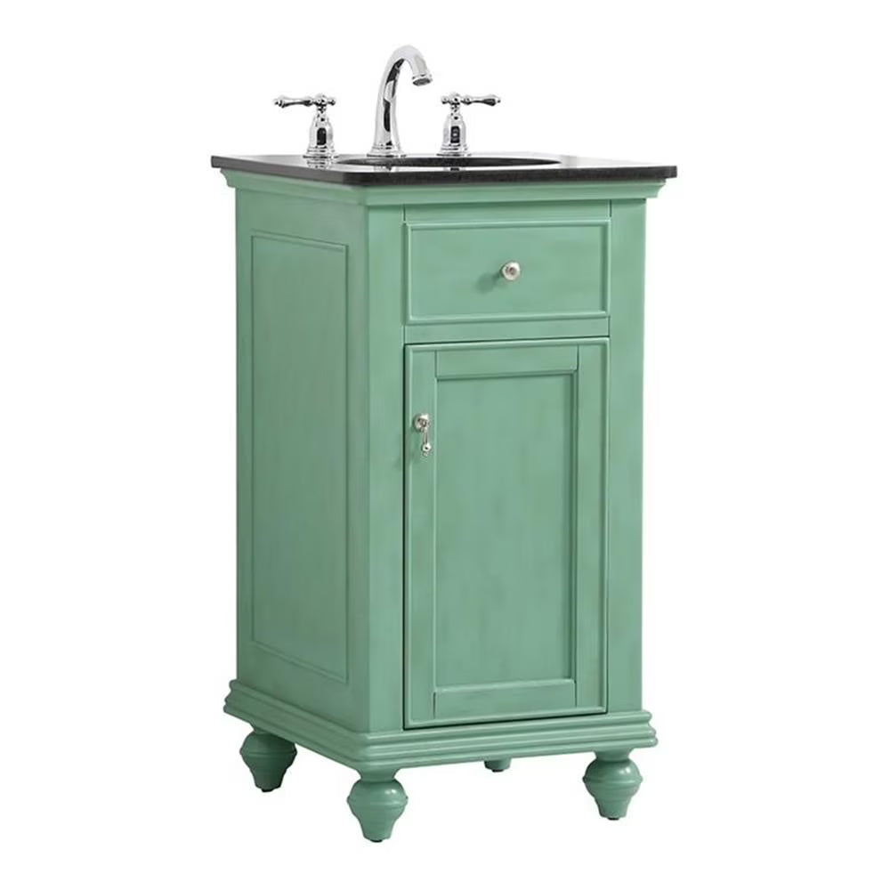 19 inch single bathroom vanity in vintage mint