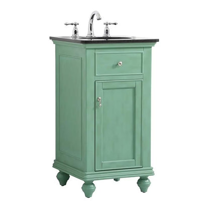19 inch single bathroom vanity in vintage mint