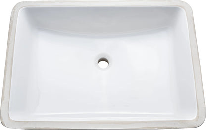 ProFlo PF2114UA Rectangular Vitreous China Undermount Bathroom Sink with Overflow