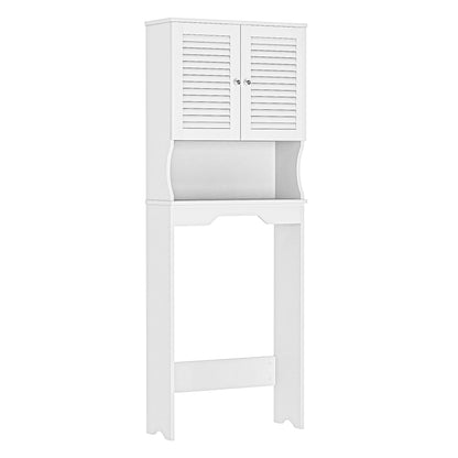 Kadyn Bathroom Space Saver Cabinet, Over The Toilet Storage Cabinet with Double Doors and 1 Adjustable Shelf, W Bathroom Space Saver for Home, White