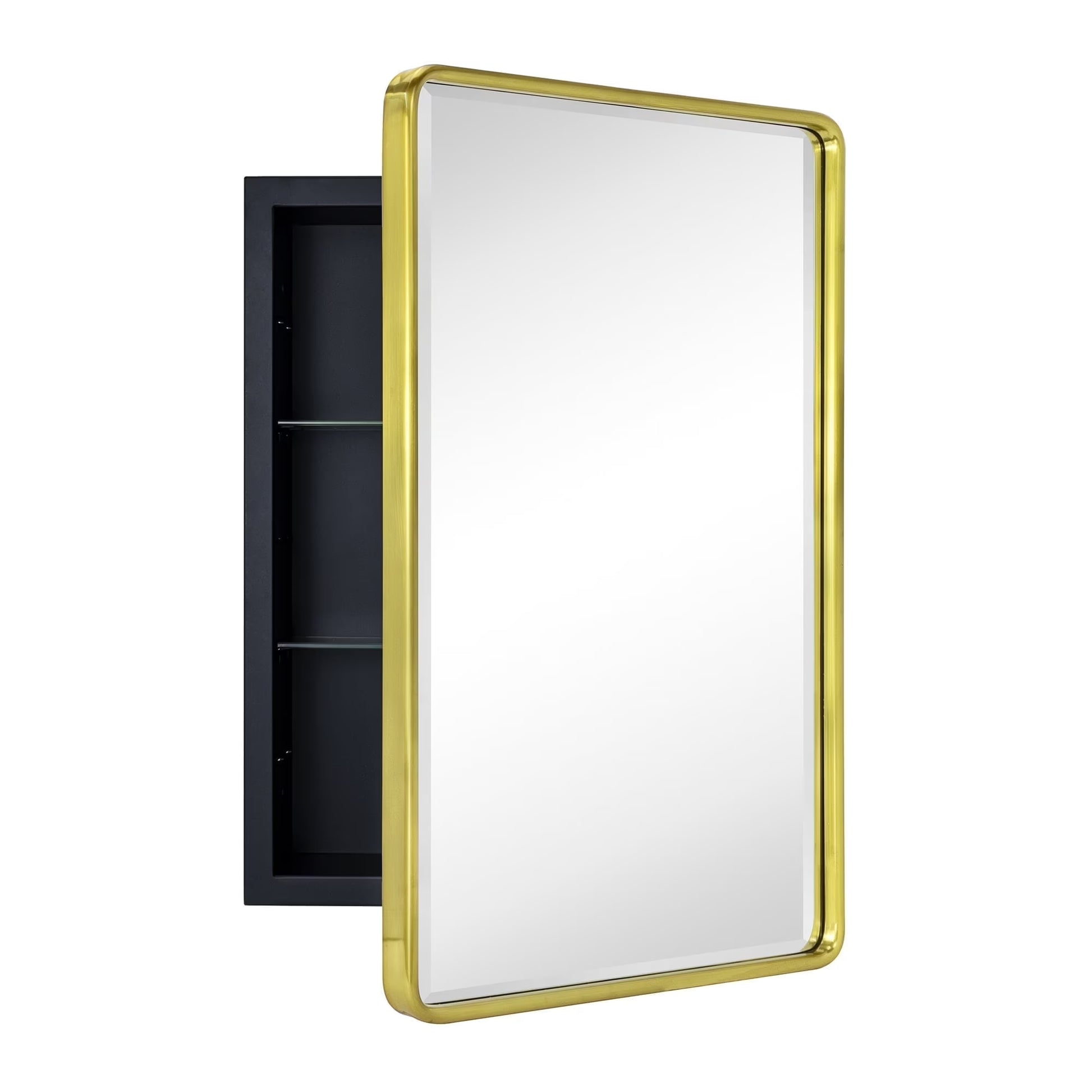 TEHOME Eldee Rectangle Metal Framed Bathroom Medicine Cabinet 16x24 - Black
