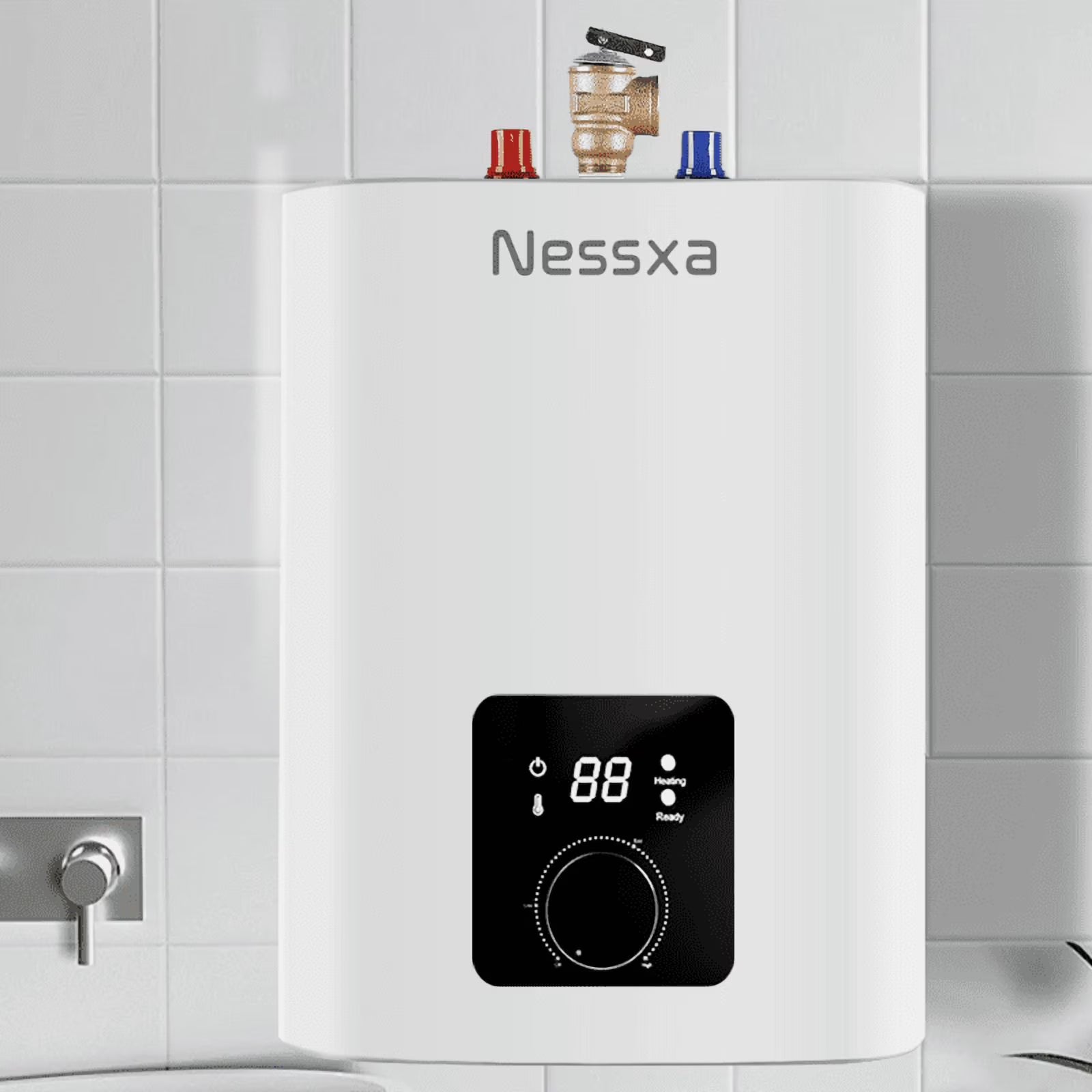8 gallon mini instant electric water heater, 110V/1500W, kitchen sink quick heating water heater, bathroom household energy-saving water heater, instant heating, saving electricity and space