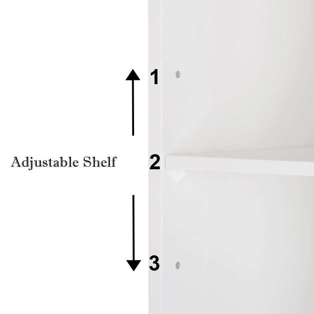 Ktaxon Over the Toilet Storage, Bathroom Storage Cabinet Organizer with Adjustable Shelf Double Doors, White