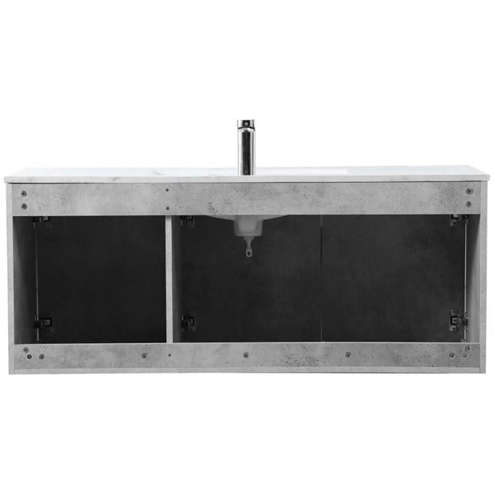 Elegant Kitchen and Bath 48 Inch Single Bathroom Floating Vanity In Concrete Grey
