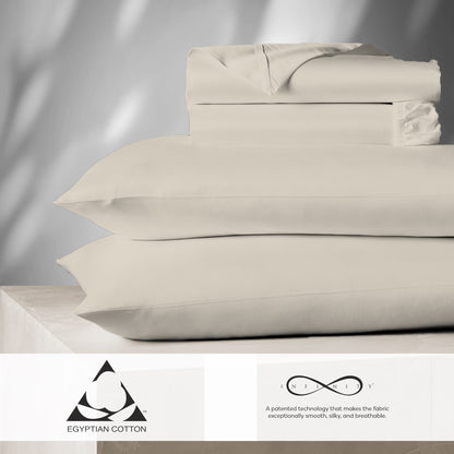 Aireolux 100% Cotton Egyptian 1000 Thread Count Queen Bed Sheet Set - 4-Piece Silky Sateen, Deep Pocket, Super Soft & Breathable, Yellow