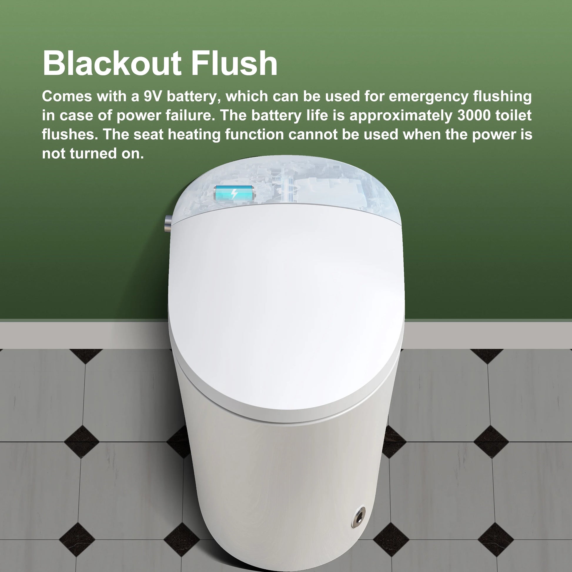 Horow Smart Toilet with Heated Seat, Automatic Power Flush Tankless,Ceramic One Piece Toilets no bidet