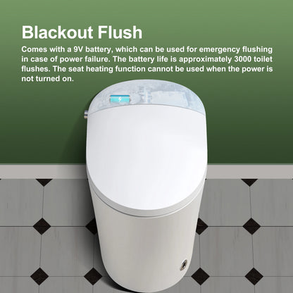 Horow Smart Toilet with Heated Seat, Automatic Power Flush Tankless,Ceramic One Piece Toilets no bidet