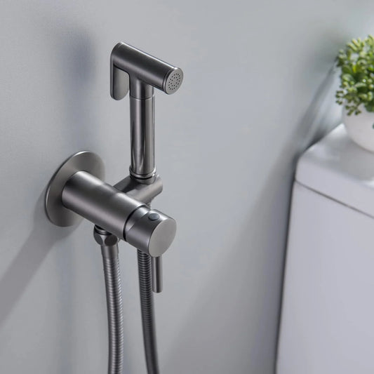 Handheld Bidet Sprayer for Toilet Wall Mounted Cloth Diaper Sprayer Kit Brass Bidet Sprayer Set Single Handle Toilet Bidet Sprayer Kit with 150cm Shower Hose,Brushed Gold