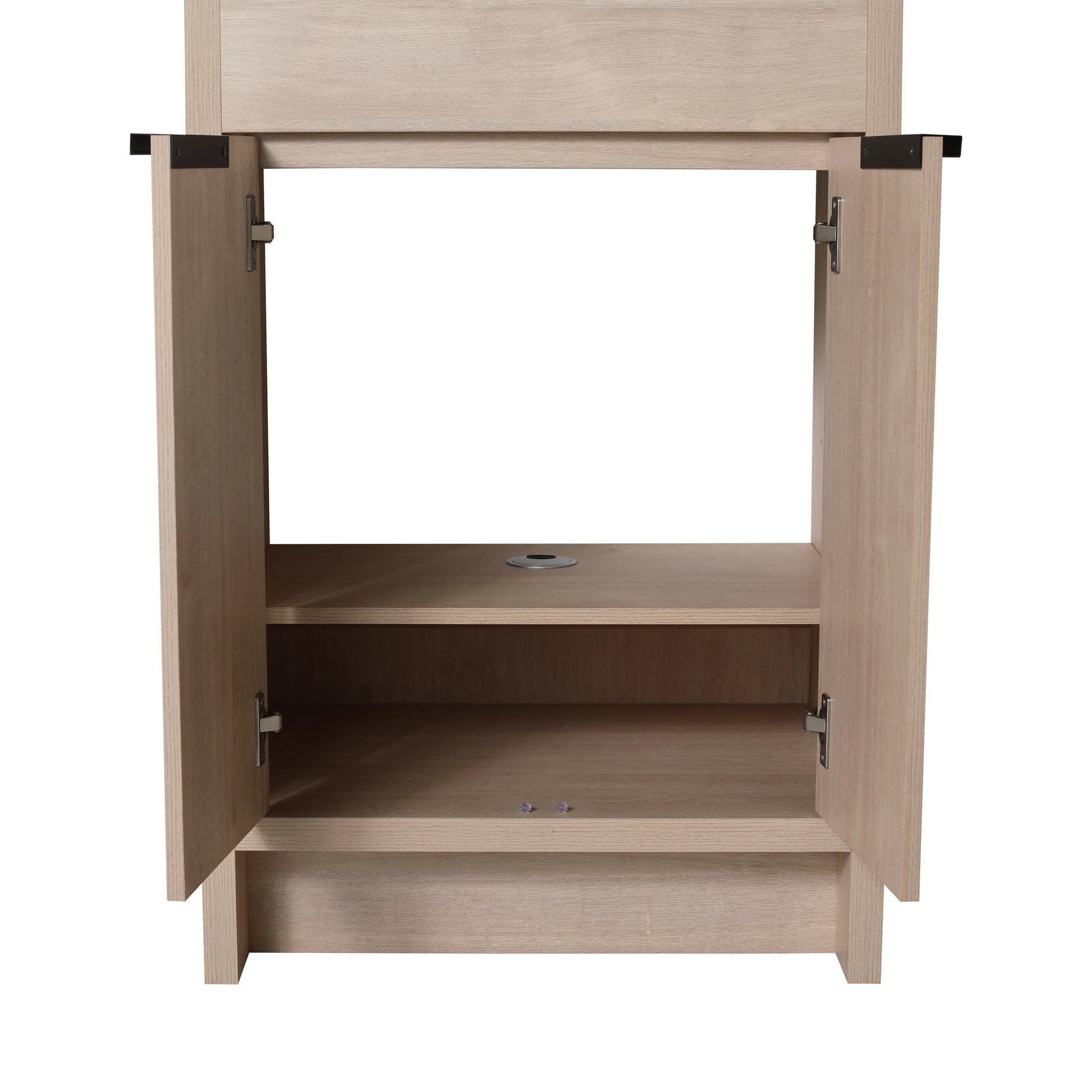 BNK 24/30/36 inch Freestanding Single Sink Bathroom Vanity with Soft Close Door and 1 adjustable shelf 24"W x 18.3"D x 35"H - Plain Light Oak