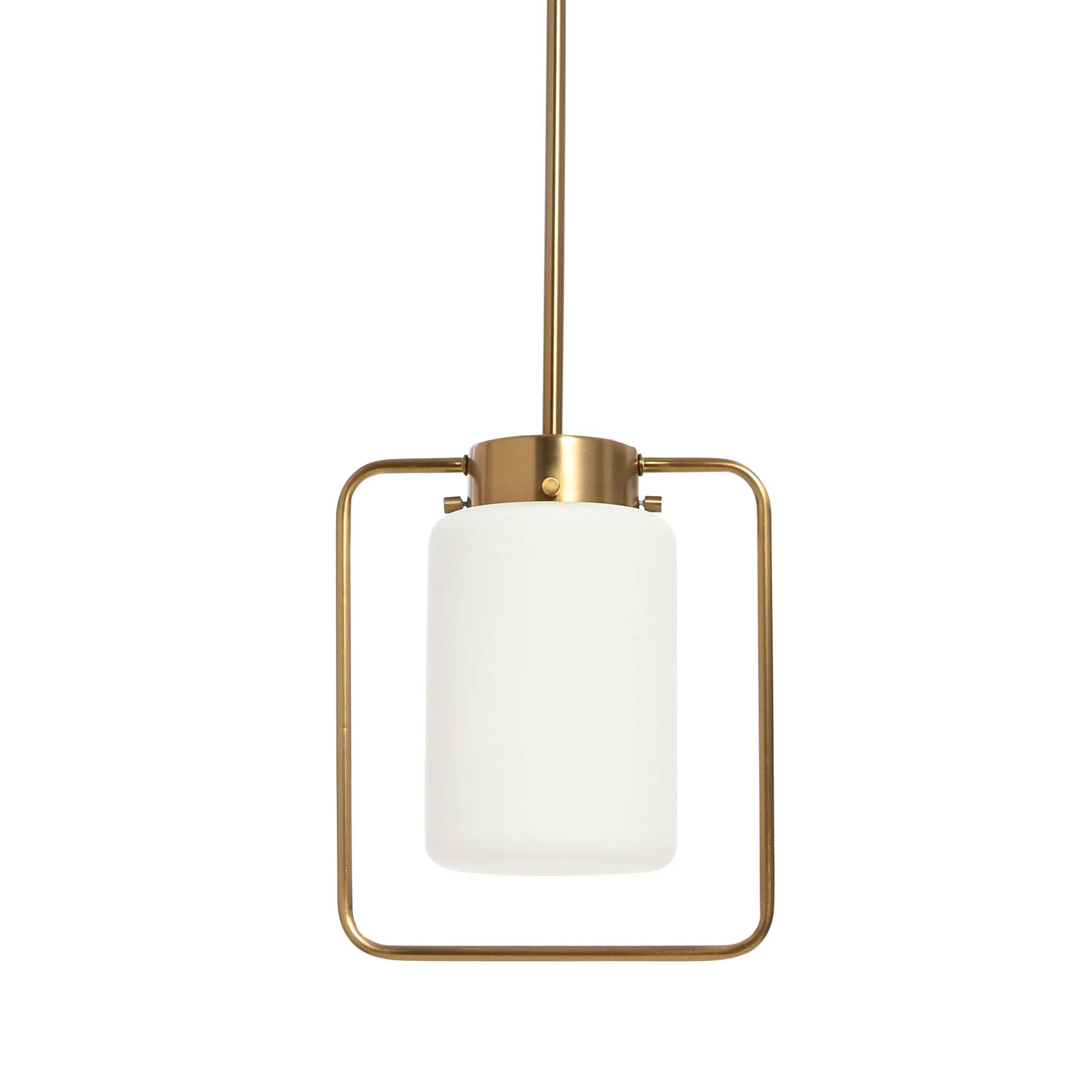 Creative Co-Op Robert Stevenson Lighting Ezra - Metal and Frosted Glass Convertible Flush Mount/Pendant Ceiling Light, Brushed Brass