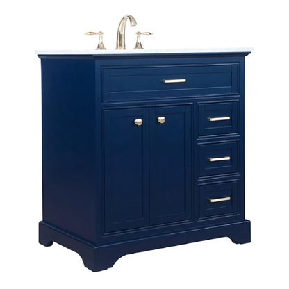 Elegant Kitchen and Bath 32 inch Single bathroom vanity in natural wood