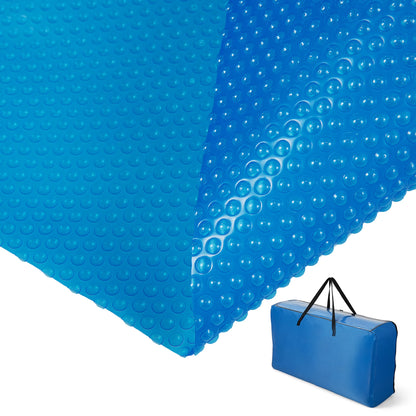 Costway 16x32 ft Rectangular Pool Solar Cover 12 Mil Heat Retaining Blanket with Carry Bag