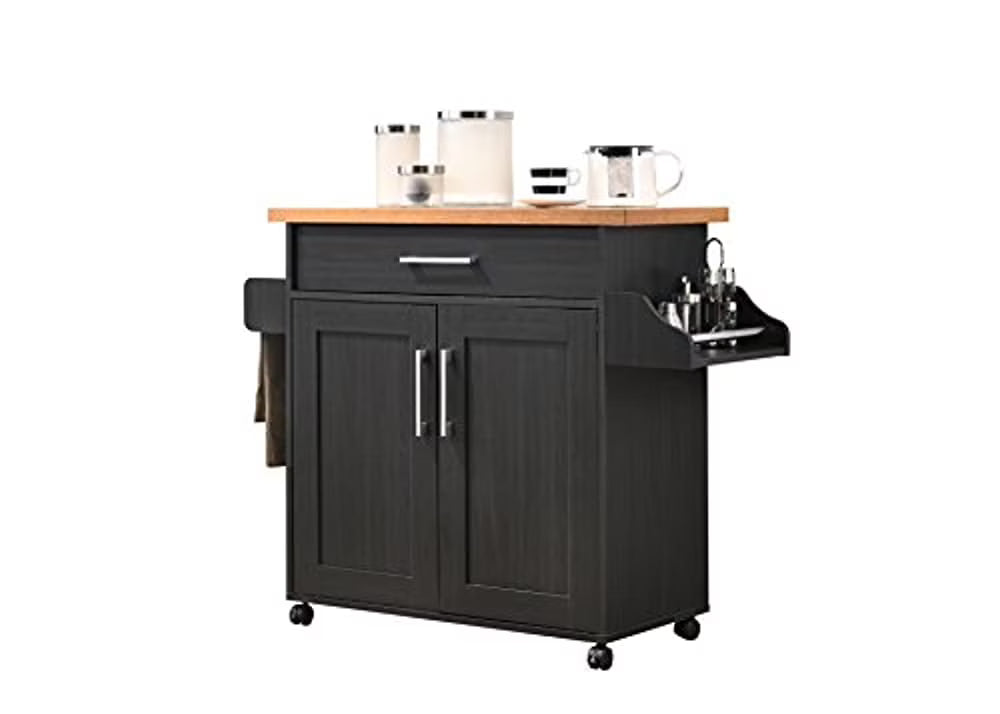 Modern Indoor Furniture Kitchen Island with Spice Rack plus Towel Holder