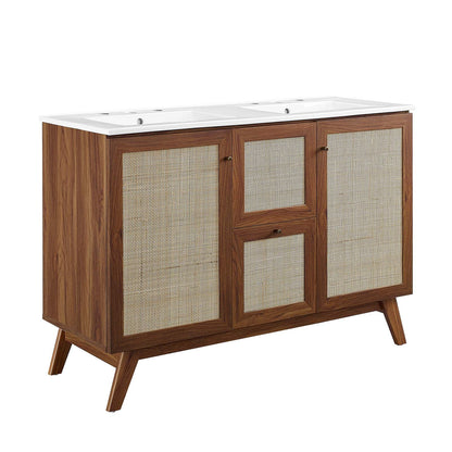 Modway Soma 48°?Double Sink Bathroom Vanity in Oak White