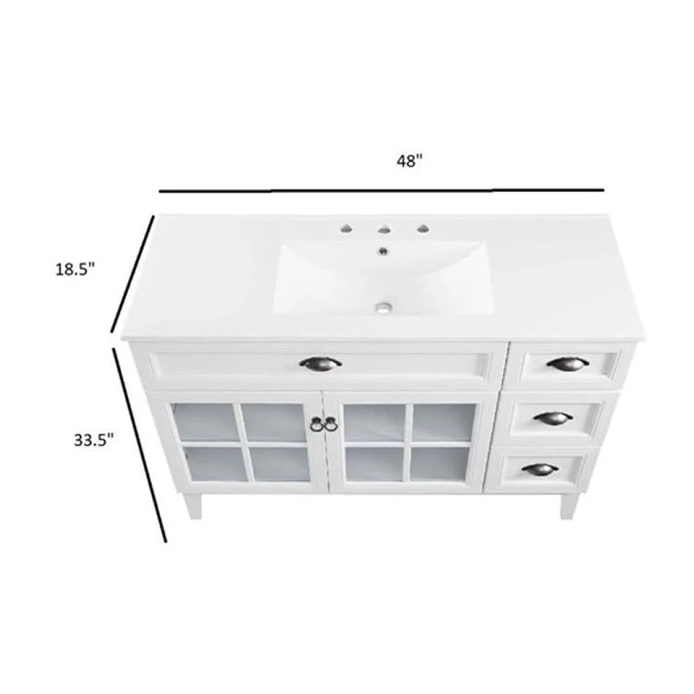 Modway Isle 48" Bathroom Vanity Cabinet in White White