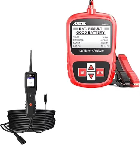 ANCEL BST200 Car Battery Tester 12V with ANCEL PB100 Automotive Power Circuit Probe Tester
