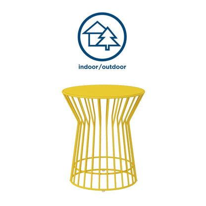 Novogratz Poolside Collection, Roberta Outdoor Side Table, Yellow