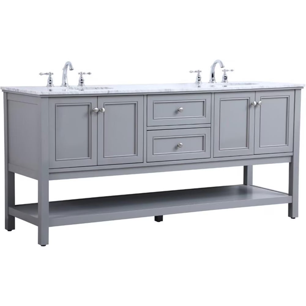 Elegant Kitchen and Bath 72 in. double sink bathroom vanity set in Black