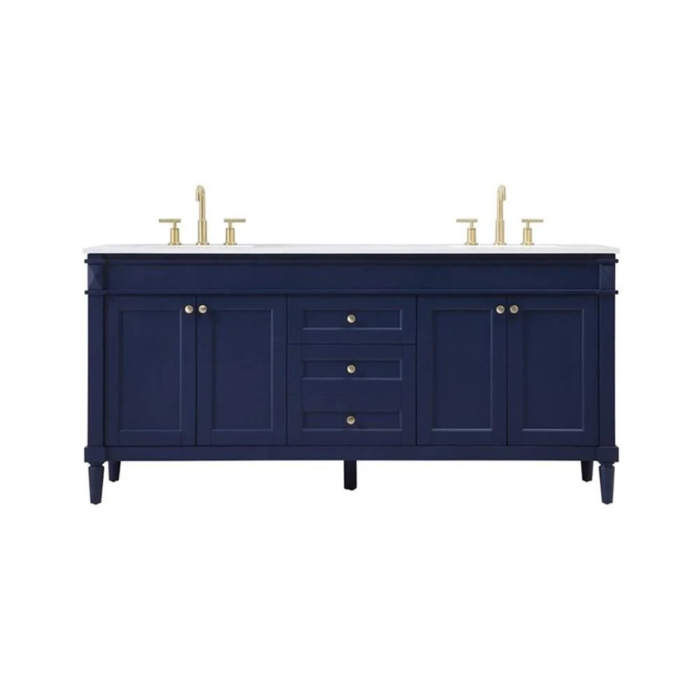 Elegant Kitchen and Bath 72 Inch Double Bathroom Vanity In Blue