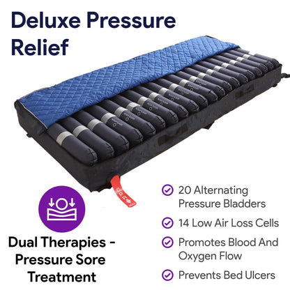 Proheal Bariatric Low Air Loss Alternating Pressure Air Mattress with 10" Dual Compressor, Pump, & Raised Rails - Stages I-IV - Bed Size: 36" x 80" Bed Thickness: 10/13"